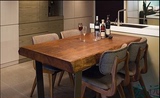 美式榆木铁艺实木餐桌 饭桌 北欧仿古做旧家具 餐厅个性办公桌椅