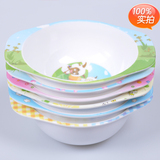 儿童餐具宝宝家用米饭碗卡通创意双耳汤面碗婴儿密胺塑料防摔小碗