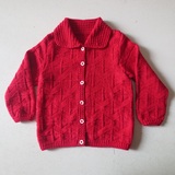 纯手工编织儿童毛衣开衫，宝宝棉翻领毛衣开衫外套。儿童毛衣2号