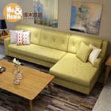 择木宜居 时尚布艺沙发组合简约现代小户型客厅转角沙发三人休闲