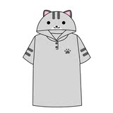 现货！宅漫 猫咪后院 可爱萌 灰猫主题连帽卫衣T恤 动漫T恤