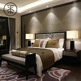 新中式实木床简约卧室1.8米双人床现代水曲柳东南亚家具婚床定制