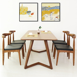 北欧创意餐厅家具 实木黑胡桃色桌椅组合 日式简约宜家 古董促销