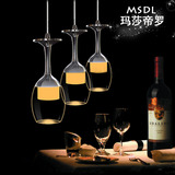 LED餐厅吊灯三头单头餐桌水晶灯创意艺术酒杯现代简约吧台饭厅灯