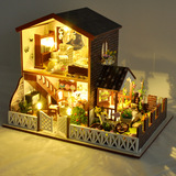 新品DIY小屋悠然岁月手工拼装房子建筑模型别墅女孩玩具生日礼物