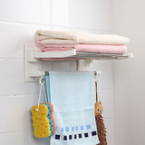 双庆折叠式浴室吸盘毛巾架卫生间置物架 浴巾架厕所毛巾架免打孔