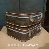 上海老物件 老式手提小箱子 小皮箱 小行李箱 古玩收藏别墅装饰
