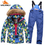 valianly专业户外儿童滑雪服 男女小童加厚滑雪服 户外滑雪服套装