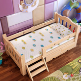 床松木床带护栏小床单人床小孩子家具儿童床实木床 男孩女孩公主