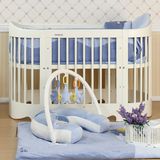 爱斯博儿婴儿床雅典娜环保油漆实木多功能可变餐椅桌椅BB床儿童床