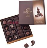 香港代购比利时进口godiva歌帝梵纯黑巧克力礼盒18颗装情人节礼物