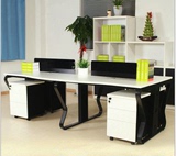 家具办公桌4人屏风办公桌隔断桌职员办公桌椅组合人位弧形(含柜)