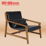 思纳博  北欧现代简约风格 休闲椅 艺术椅 沙发椅躺椅实木椅子