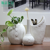 陶瓷水培花瓶三件套办公桌欧式创意家居装饰品工艺品摆件客厅酒柜