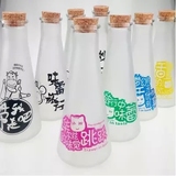 特价磨砂锥形冷泡茶瓶果汁瓶奶茶瓶饮料瓶创意许愿瓶木塞玻璃瓶