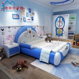 儿童床 男孩女孩青少年卡通 1.5米 1.2米 单人床 创意机器猫皮床
