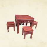 明清古典餐桌 缅甸花梨木餐台 大果紫檀八仙桌 红木餐桌 实木餐桌