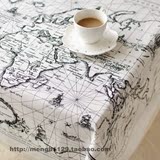 【羙の元素】长方形世界地图小资布艺台布/桌布/家用餐桌布