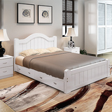特价实木儿童床单人床公主床成人床双人床白色1米1.2 1.3 松木床