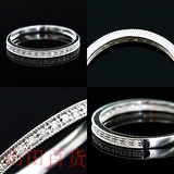 百搭款女戒指白金日本代购正品tsutsumi10k 钻石精包装排钻戒指环