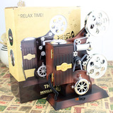 天空之城创意复古放映机发条音乐盒旋转八音盒送闺蜜女友生日礼物