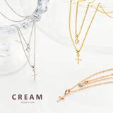 预定 [cream] 日本正品代购 仙女气质十字架小钻石项链 锁骨链