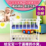 特价高档钢制喷塑可折叠多功能不锈钢婴幼儿宝宝床医用婴儿车白色