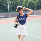 Shinena/夏娜2016夏季新品安波尔的早晨 木耳边修身T恤L252101112