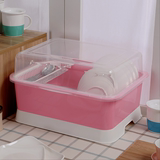 超大号厨房碗柜塑料沥水架碗架带盖装碗筷放碗盘餐具收纳盒置物架