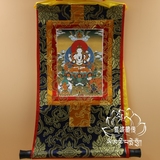 西藏工艺品 藏传佛教用品 开光 四臂观音唐卡画像佛像 35cm