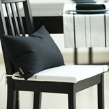汉尚 黑白条纹格子餐椅垫坐垫布艺座垫可拆洗黑色沙发垫子纯色棉