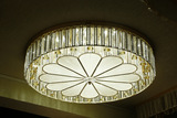 1米圆形led水晶吸顶灯客厅灯 欧式酒店灯 传统黄色水晶灯 80cm