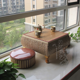 蒲草草编飘窗桌日式韩式简约榻榻米茶几阳台创意小茶几桌地台炕桌