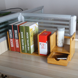 楠竹桌面书架办公室台面书架简易伸缩桌上小型书架学生桌面置物架