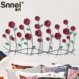 创意地中海立体铁艺植物花卉壁饰 家居墙上玫瑰花之海装饰品墙饰