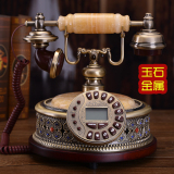 高档别墅欧式仿古电话机复古座机天然玉石创意送礼品电话艾嘉包邮