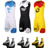 新款男款篮球服套装 定制儿童篮球衣 小学生队服 个性印字印号DIY