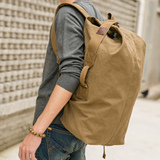 新潮代休闲运动包男双肩包帆布旅行包 大容量户外旅游背包旅行袋