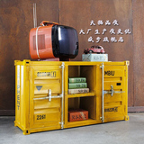 工业风柜子储物柜loft复古斗柜收纳柜创意铁艺集装箱柜装饰铁皮柜