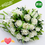 韩式新娘 手捧花 仿真白色浪漫玫瑰手捧花 结婚拍摄 婚庆道具