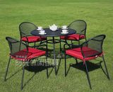 欧式铁艺桌椅金属简约户内外休闲室外花园阳台露台咖啡桌椅伞组合