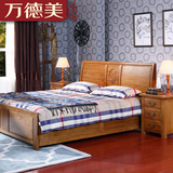 美式乡村全实木床纯橡木床1.8米1.5米双人床成人单人高箱床储物床