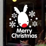 圣诞小麋鹿 圣诞玻璃墙贴纸 圣诞节布置橱窗贴装饰 窗贴窗花雪花