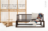 老榆木免漆新中式榻 罗汉床 双人沙发实木禅意家具明清家具