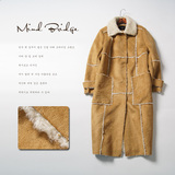 2015冬季新款韩国仿羊羔毛皮毛一体麂皮绒口袋拼接长款女士外套