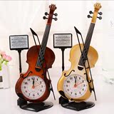 复古欧式小提琴闹钟创意学生简约儿童个性可爱卧室床头包邮时钟表