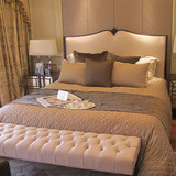 欧式床双人床 新古典床实木床布艺床婚床公主雕花床奢华1.8米现货