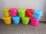加厚食品级塑料桶 带盖小水桶欧式提桶 画画洗笔桶 美工桶 储物桶
