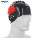 波尼士男女无味成人防水透气专业竞速泳帽加大长发护耳硅胶帽通用
