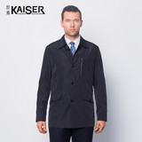 kaiser凯撒男装 商务休闲单排扣大衣 中长款风衣外套KFMCW12104